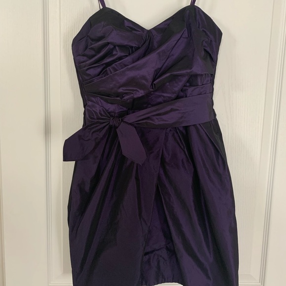 BCBGeneration Purple Strapless cocktail dress,mini Dress back zipper Size 2 - Picture 4 of 9